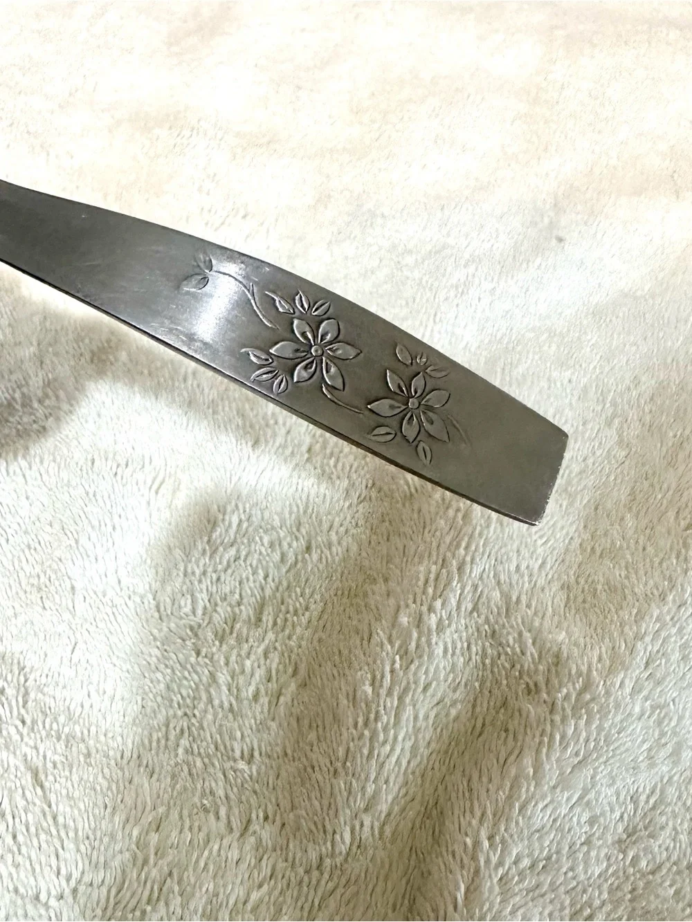 Vintage Wescosa Stainless Steel Floral Etched Letter Opener Desk Decor Japan